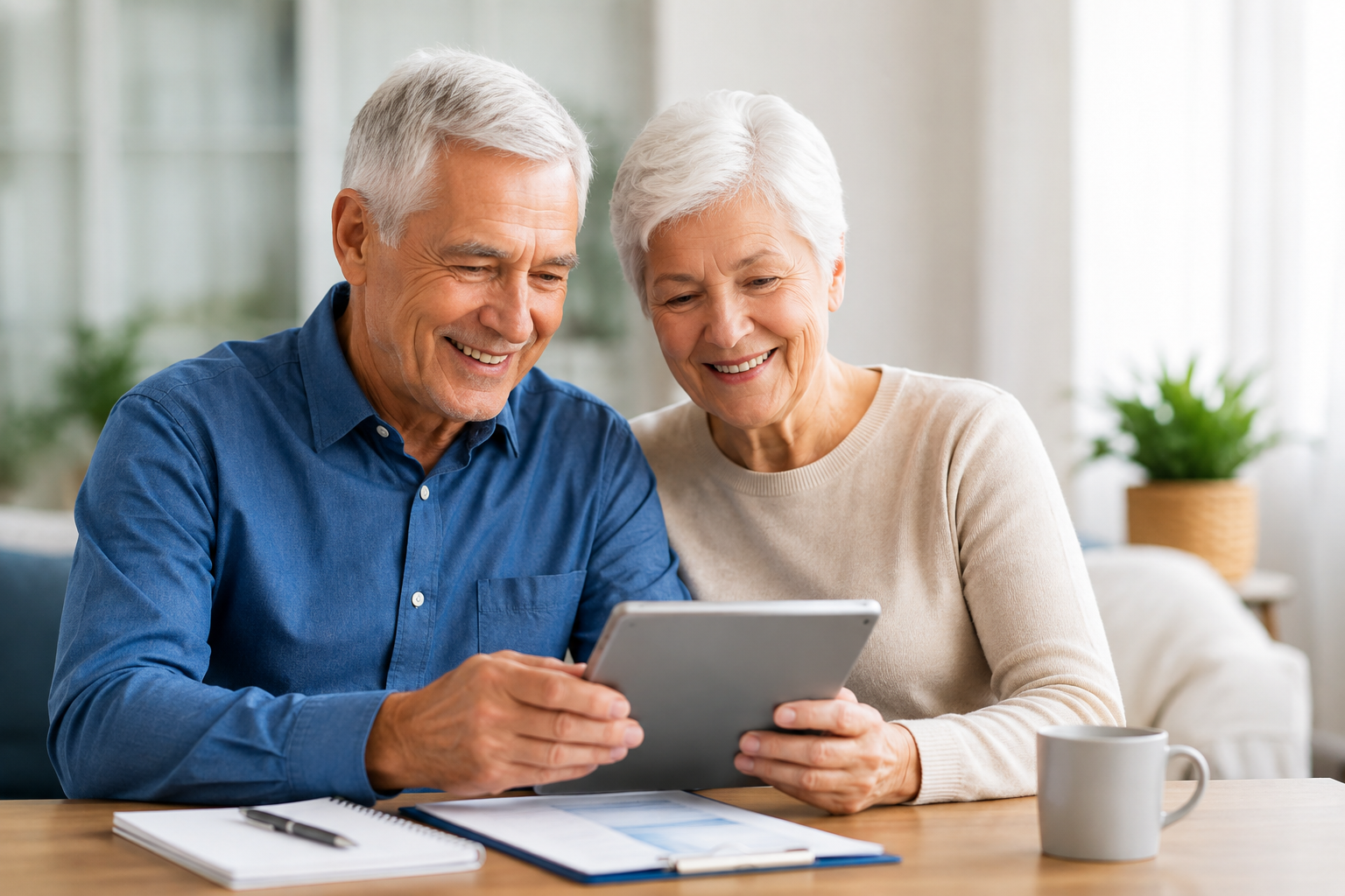 Older couple learning about Medicare together
