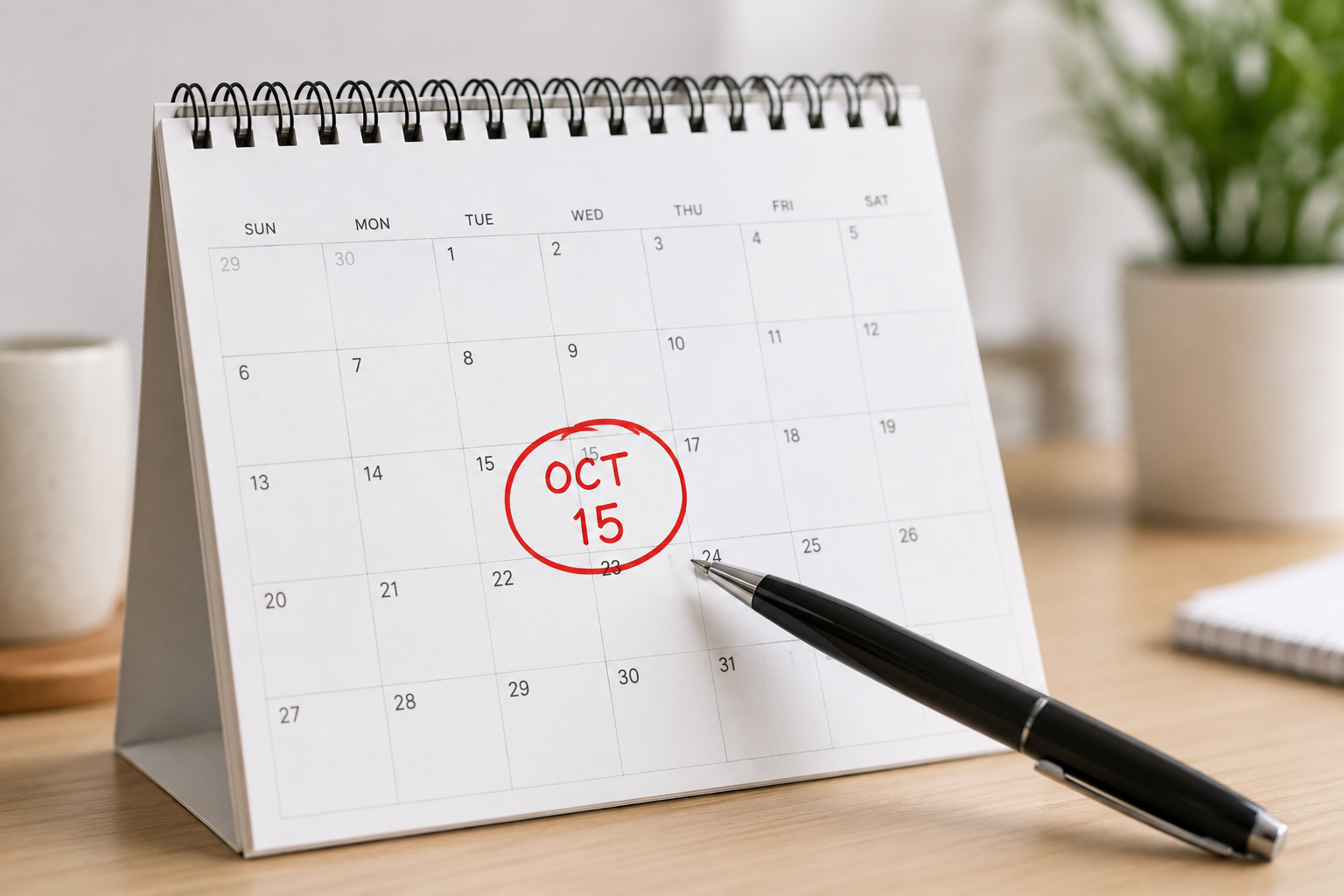 Calendar showing a Medicare enrollment date