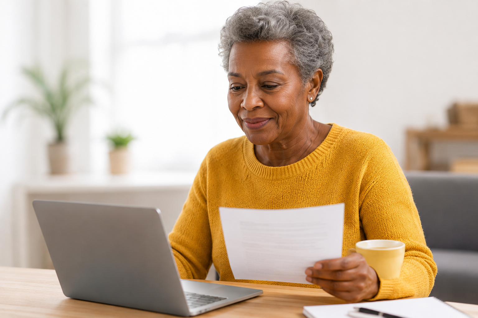 Person comparing Medicare plan documents